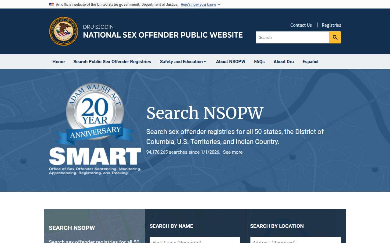 National registry search used with a Pendleton County sex offender check